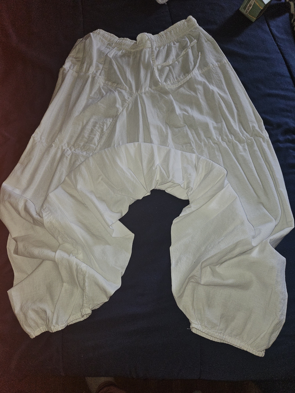Casual White Harem Pants with Pockets